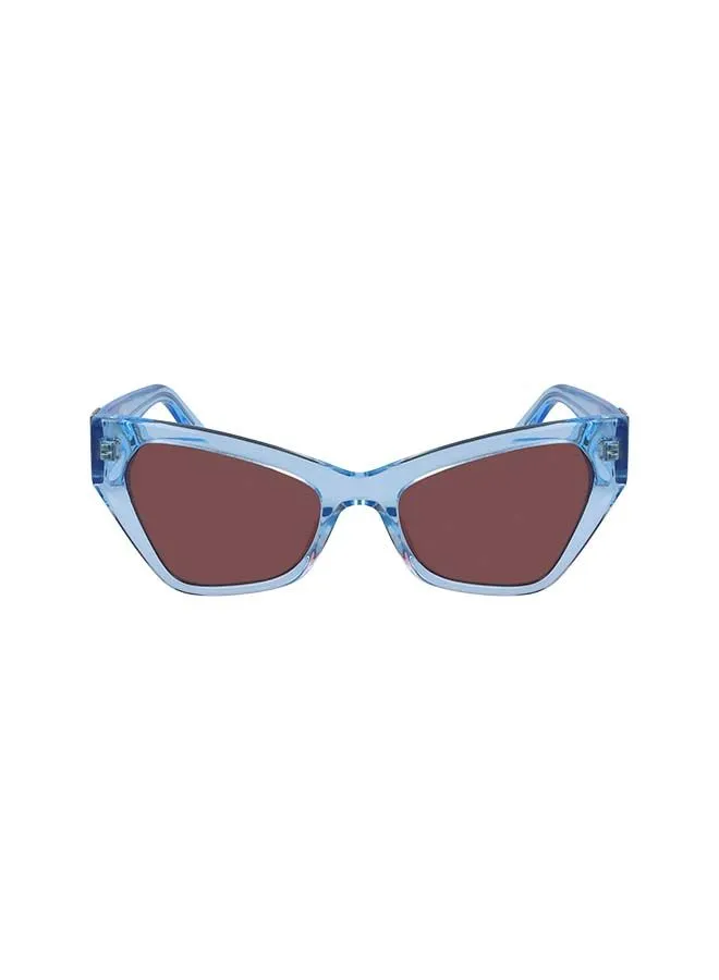 Karl Lagerfeld Women's Full Rim ZYL Modified Rectangle  Sunglasses KL6010S-440-5319
