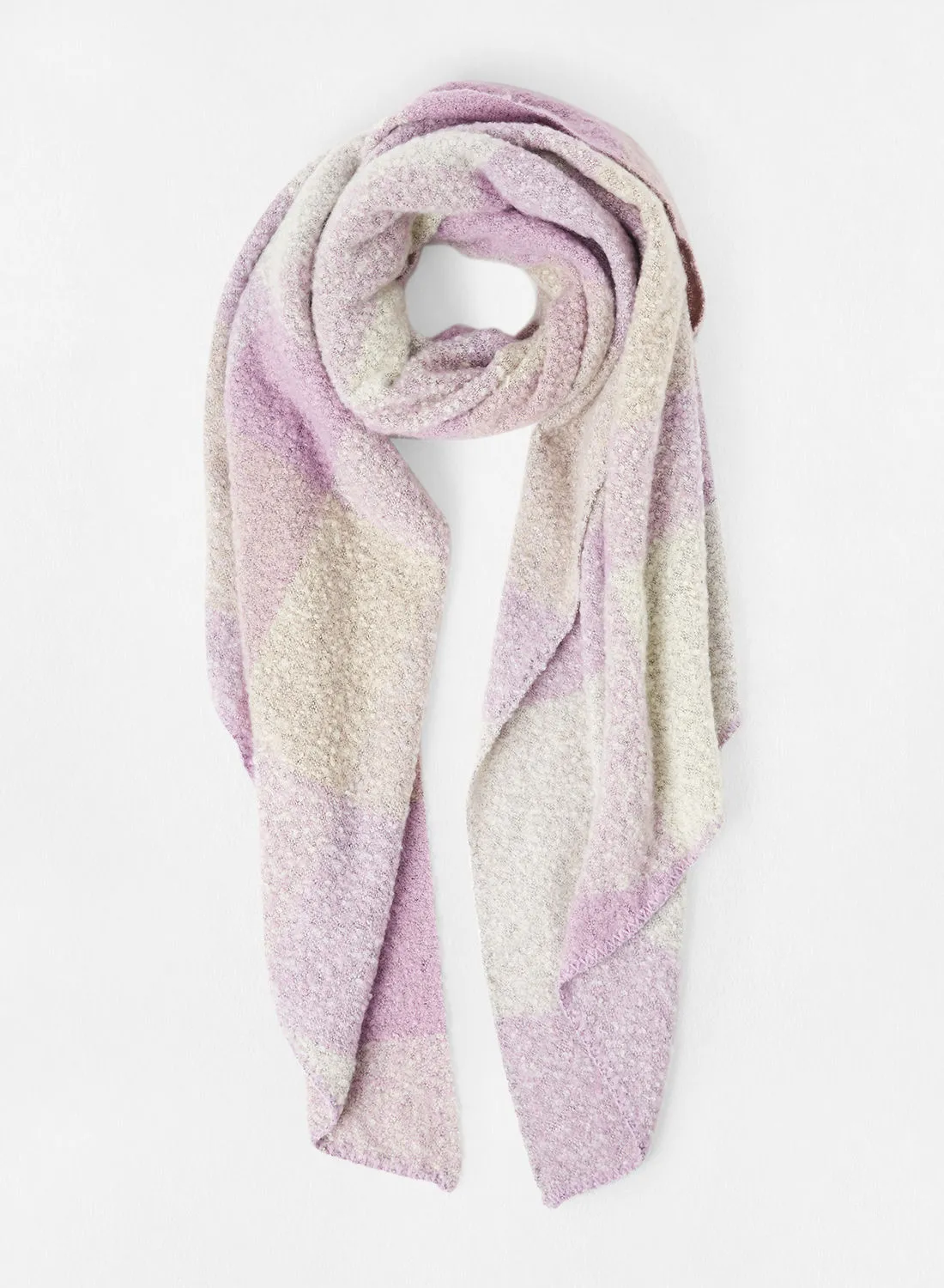 ONLY Checkered Print Scarf Purple