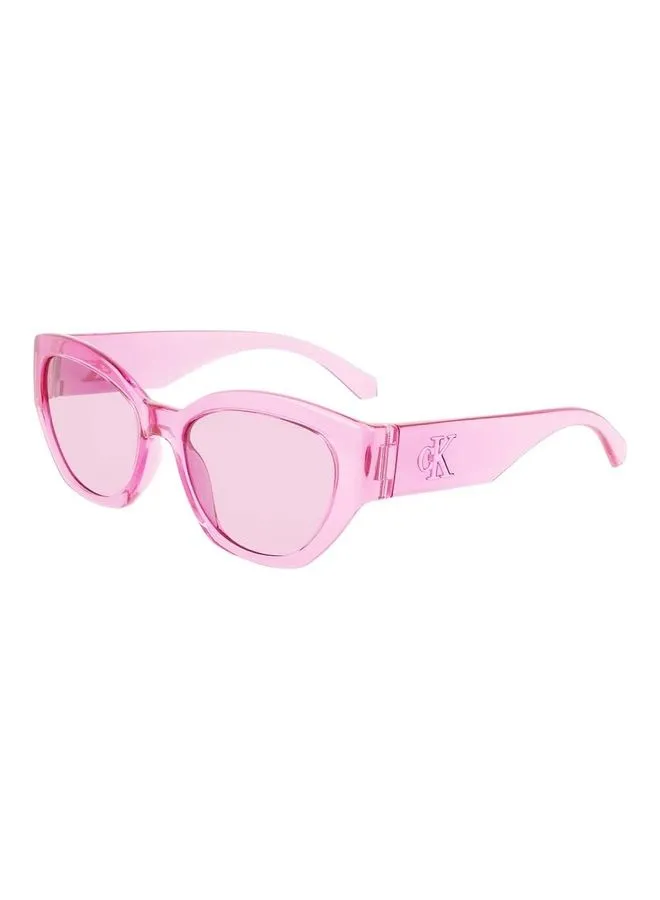 Calvin Klein Jeans Women's Full Rim Injected Cat Eye Sunglasses CKJ22634S 5518 (675) Transparent Pink