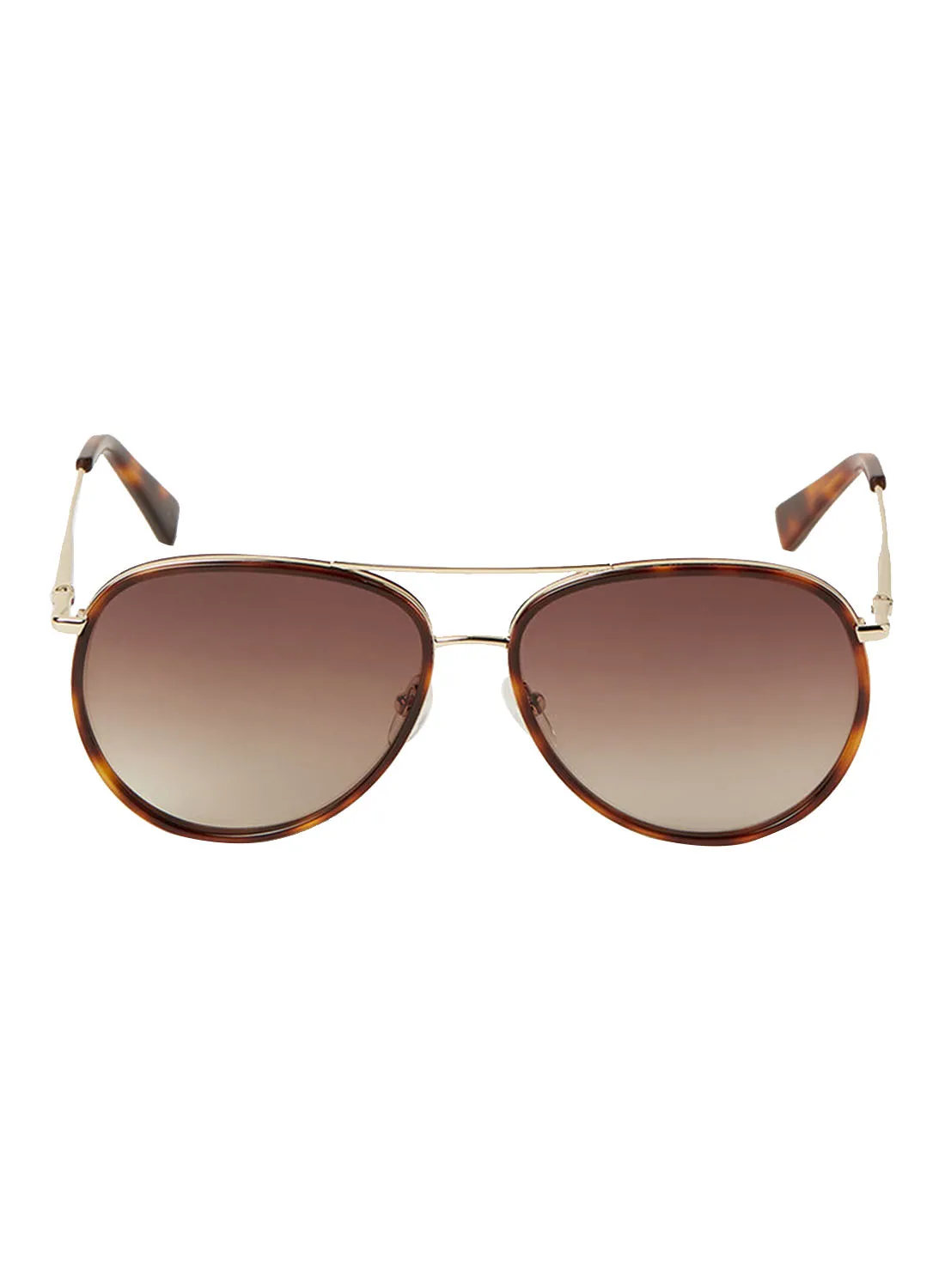 نظارة شمسية طويلة الافياتور معدنية من Longchamp للنساء - مقاس العدسة: 58 مم