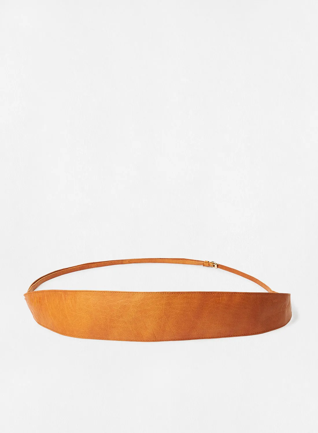 PIECES Leather Belt Brown