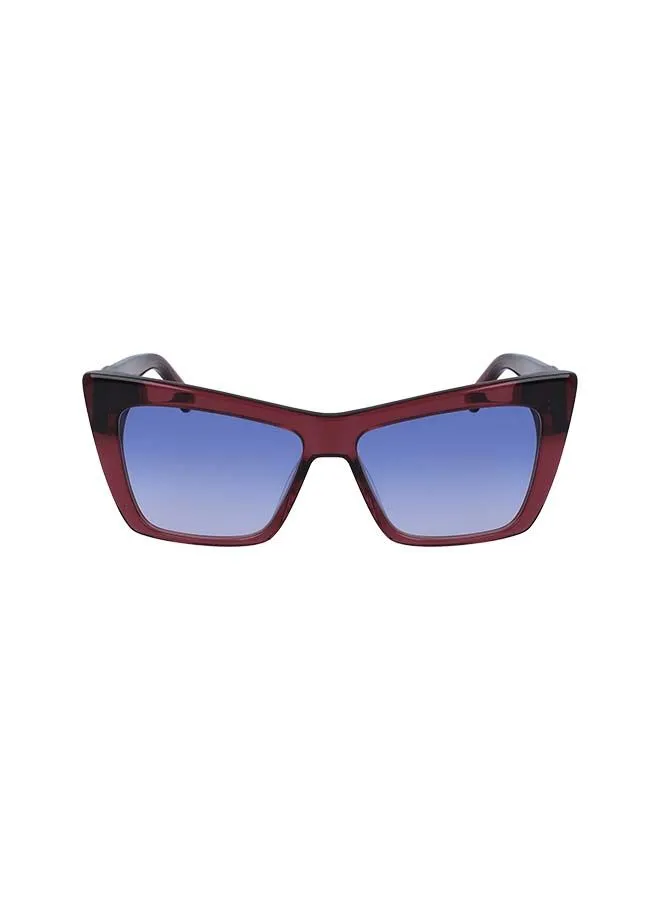 Karl Lagerfeld Women's Full Rim ZYL Modified Rectangle  Sunglasses KL6011S-604-5613