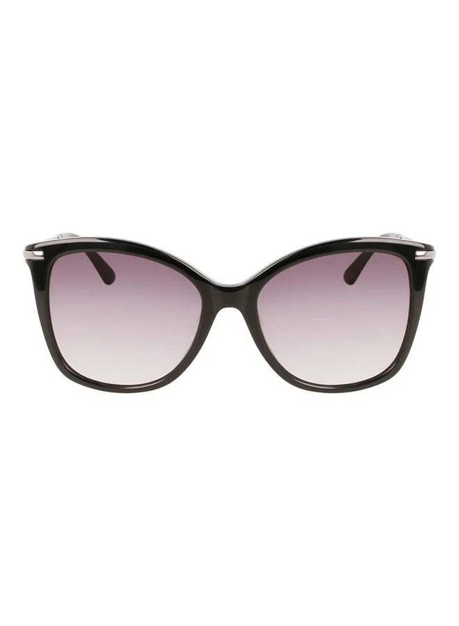 CALVIN KLEIN Women's Full Rim Acetate Butterfly Sunglasses CK22514S 5518 (001) Black