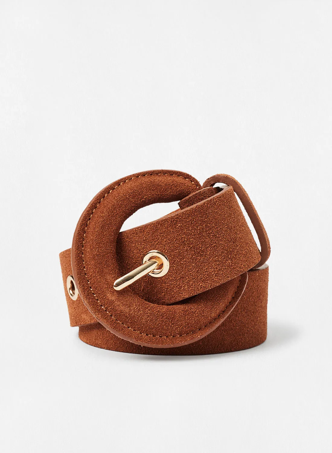 Mohito Suede Pin-Buckle Belt Brown