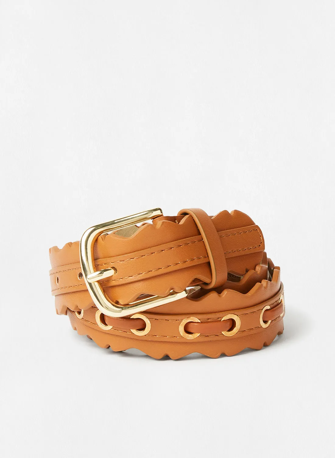 ONLY Faux Leather Belt Brown