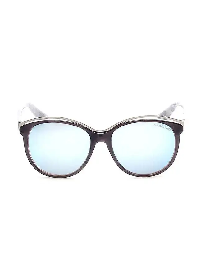 GUESS BY MARCIANO نظارة شمسية دائرية للحماية من الأشعة فوق البنفسجية للنساء - مقاس العدسة: 57 ملم