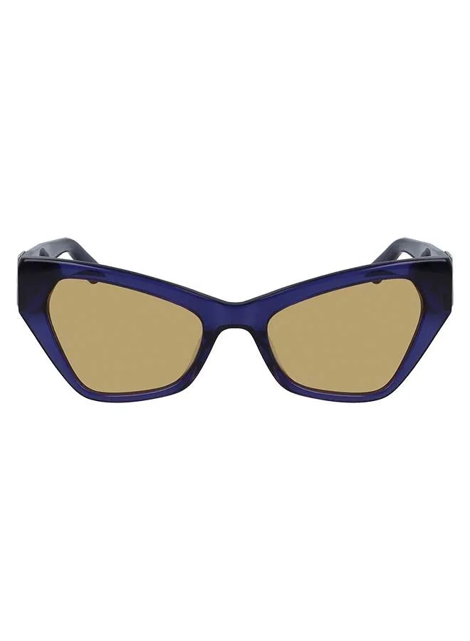 Karl Lagerfeld Women's Full Rim ZYL Modified Rectangle  Sunglasses KL6010S-424-5319