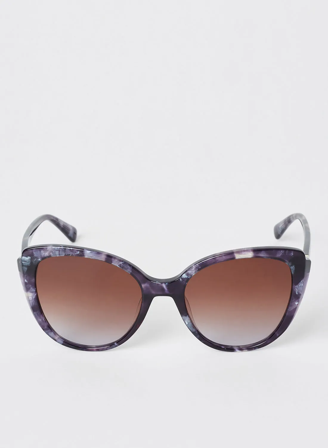 نظارة شمسية Longchamp للنساء بإطار كامل من الأسيتات على شكل فراشة - مقاس العدسة: 54 مم