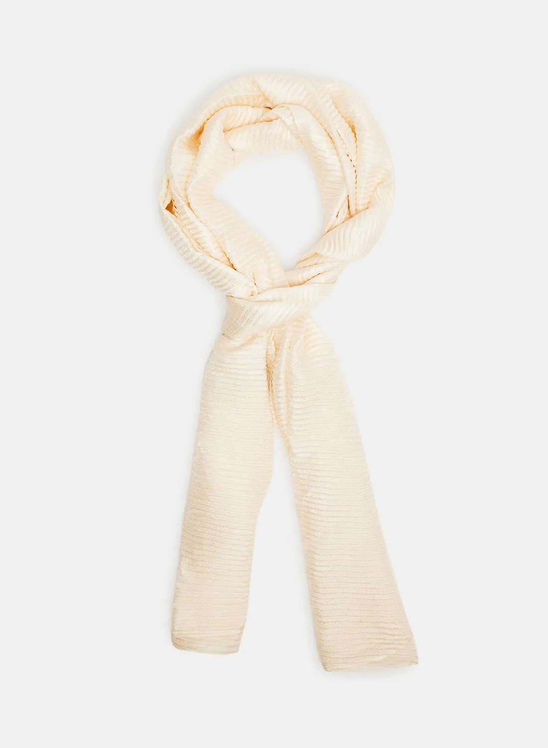 PIECES Pleated Scarf White