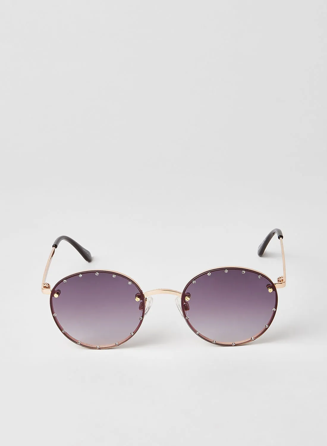 Quay Women's Farrah Rhinestone Round Sunglasses