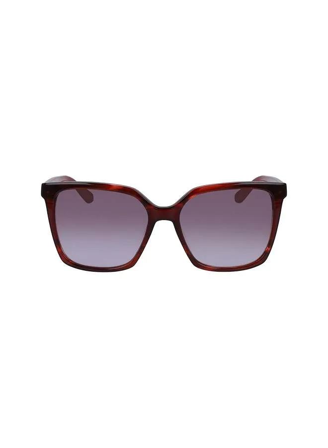 Karl Lagerfeld Women's Full Rim ZYL Modified Rectangle  Sunglasses KL6014S-049-5516