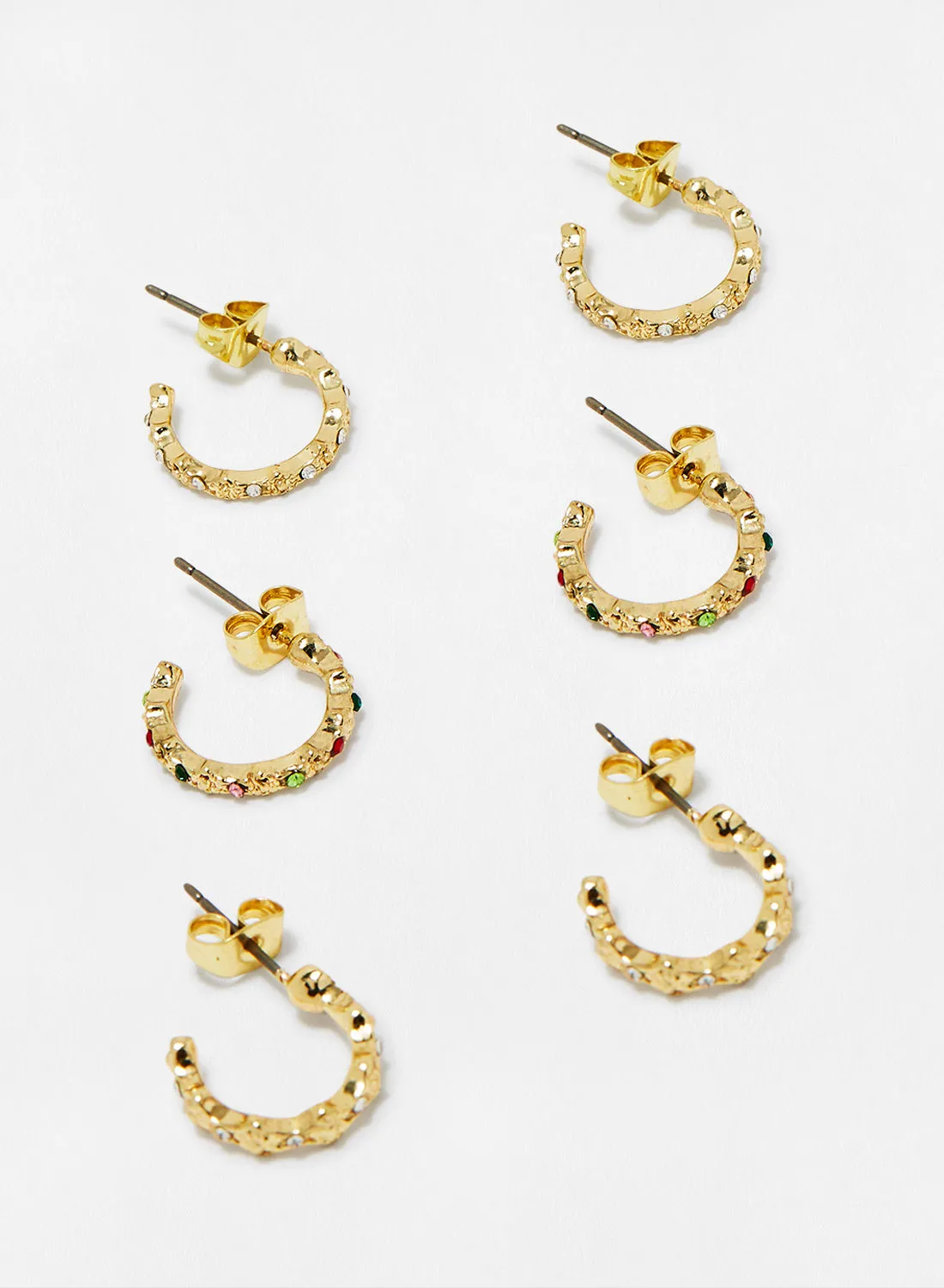 PIECES Embellished Hoop Earrings (Pack of 3)