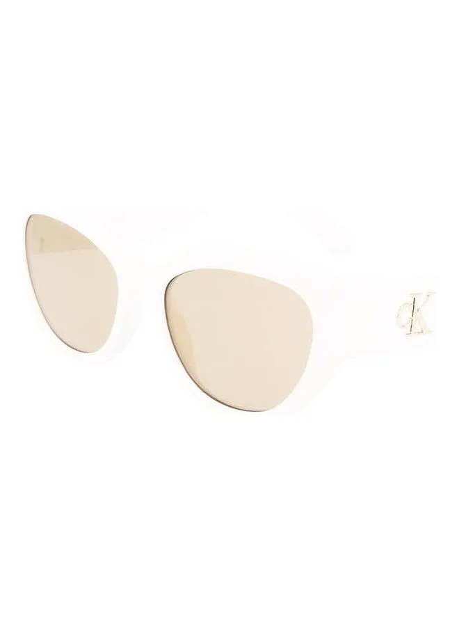 Calvin Klein Jeans Women's Full Rim Injected Cat Eye Sunglasses CKJ22634S 5518 (100) White