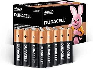 Duracell - AAA 1.5V Alkaline LR03 / MN2400 بطاريات طويلة الأمد - عبوة من 20 إلى 10 سنوات من الصلاحية
