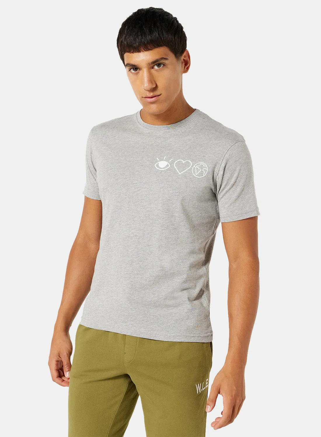 Sivvi x D'Atelier Eco-Friendly Logo Crew T-Shirt Light Grey