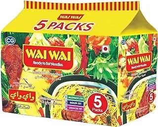 Wai Wai Chicken Flavor Brown Instant Noodles, 75 gm Pack Of 5