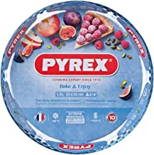 Pyrex Classic Bake & Enjoy Glass Quiche Flan Dish 25Cm 1.1 Litre Transparent (Pack Of 1)