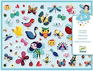 Djeco little wings puffy stickers, multicolor, 100-pieces - dj09083