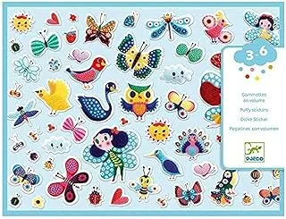 Djeco little wings puffy stickers, multicolor, 100-pieces - dj09083