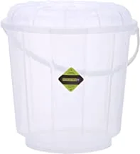 Royalford Transparent Bucket with Lid, 25L Plastic Bucket RF10696 | Comfortable Handle for Easy Grip | Multifunctional | Ideal for Home, Garden, DIY Bucket | Leakproof Bucket with Lid