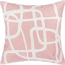 DONETELLA Cushion Cover, 45x45 cm (18x18 inch) Throw Pillowcase With Beautiful Embroidered Abstract Art Cushion Case, Suitable For Sofa Bed Living Room And Couch (Without Filler) (Pink)