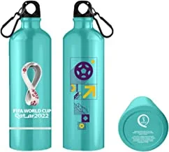 كأس العالم لكرة القدم قطر 2022 ™ زجاجة مياه ألمنيوم مقاس 750 مل تركواز
