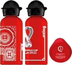 Fifa World Cup Qatar 2022 ™ Kids Aluminium Bottles Size 400Ml Orange & Black