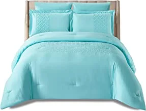 DONETELLA Bedding Comforter Set, All Season Solid Comforter Set, With Soft Bedding Cover And Matching Fitted Sheet, Pillow Sham and Pillow Case (TURQOISE, SINGLE) (طقم لحاف سرير)
