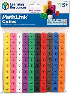 Learning Resources MathLink Cubes ، Homeschool ، لعبة العد التعليمية ، مكعبات الرياضيات ، مكعبات الربط ، مهارات الرياضيات المبكرة ، تلاعب بمكعبات الرياضيات ، مجموعة من 100 مكعب ، هدايا عيد الفصح للأطفال ، الأعمار من 5 سنوات فما فوق