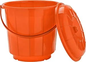 Royalford Plastic Bucket with Lid, 5L Bucket with Handle, RF10681 Plasticware Leak proof Bucket Sturdy, Long Lasting Design Ideal for Home, Garden, DIY Bucket, Assorted