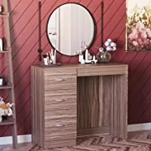 Vida Designs Walnut 3 Drawer Dressing Table Makeup Desk Riano Bedroom Furniture,79 x 93 x 38 cm