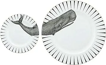 Yvonne Ellen Whale Shaped Dinner Plates 2-Piece Set