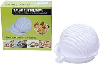 Salad cutter bowl (white, 8.9x7.1x3.9in)