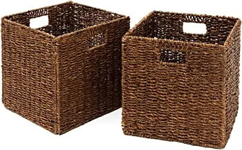 Trademark Innovations Foldable Storage Basket with Iron Wire Frame (Set of 2)