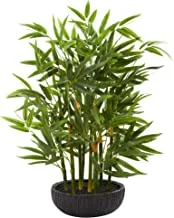 Nearly Natural 20” Bamboo Artificial Silk Plants, Green