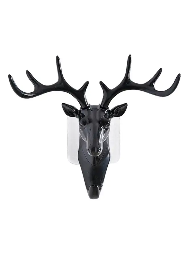 Generic Wall Hanging Hook Vintage Deer Head Antlers Black Medium