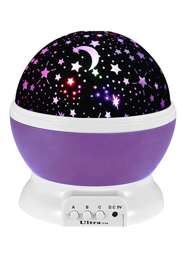 Generic Star Ball Rotation Projection Lamp Purple/Black