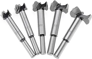 5pcs/Set Hand Tools Forstner Auger Drill Bit Woodworking Hole Saw Wooden Wood Cutter Dia 15 20 25 30 35mm, Silver