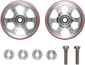 Tamiya Mini 4WD Gup Aluminum Ball-Race Bearing Rollers 6-Spokes with Plastic Ring 2 Pieces,
