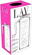 Lav Line Glass Pitcher with Lid, 40 oz Capacity