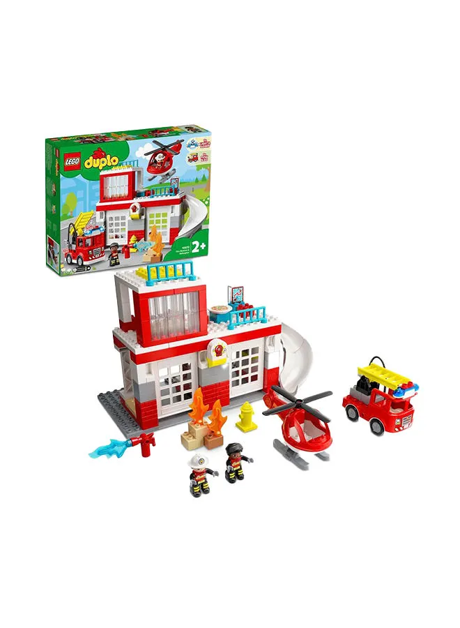 LEGO 6379260 LEGO 10970 DUPLO Town Fire Station & Helicopter Building Toy Set (117 Pieces) 2+ Years