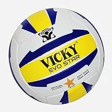 Vicky Evo Star Volley Ball,White-Yellow-Blue