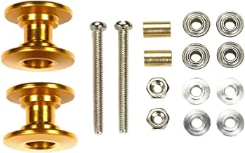 Tamiya mini 4wd gup light weight double aluminum rollers 2-pieces, 13-12 mm size, gold