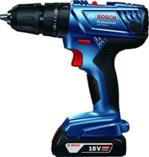 BOSCH - GSB 180-LI, cordless combi, serviceable motor has changeable carbon brushes for easy maintenance and serviceability, durable designed with robust housing and battery cell protection, 18 V