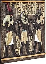 Design Toscano QL136311 Rameses I Between Horus and Anubis Wall Frieze in Faux Ebony and Gold,Full Color,11 Inch