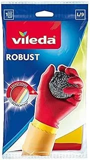 Vileda Gloves Protector Red & Yellow Large Size 1 Pair L/9, 683