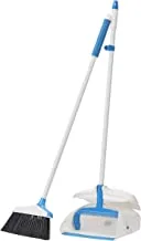 Amazon Basics Broom with Handled Dustpan, Blue and White
