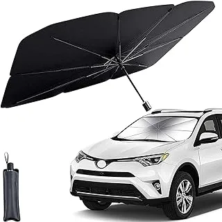 SHOWAY Car Windshield Sun Shade UV Rays，Foldable Reflector Umbrella Sunshade For Cars，Fits Most Vans SUVS (57 x 29.5 In) (145)