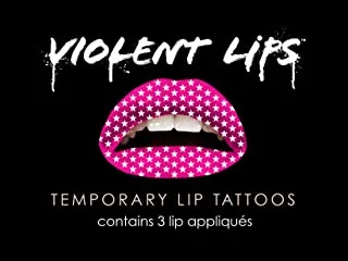 Violent Lips Temporary Lip Tattoos - Pink Stars