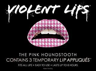 Violent Lips Temporary Lip Tattoos - Pink Houndstooth